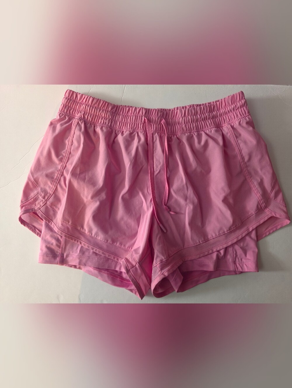 Women’s Pink Elastic-Waist Active Shorts